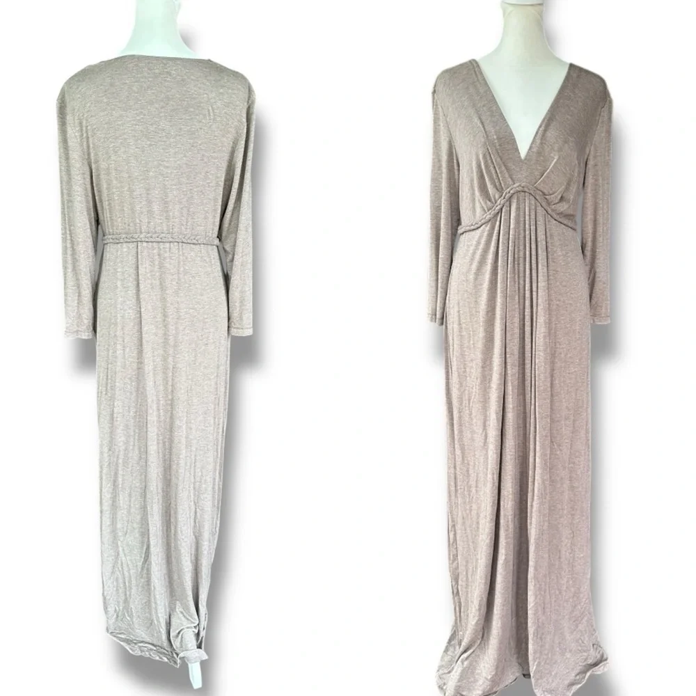 max studio long sleeve maxi dress Max Studio Tiered Midi Dress